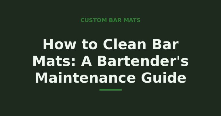 How to clean bar mats — a bartender maintenance guide