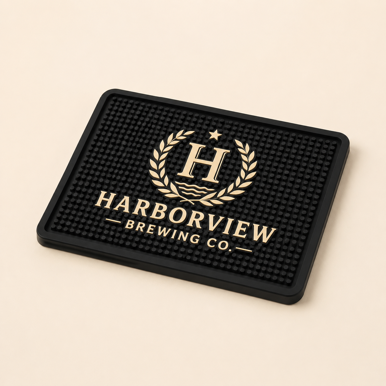 Custom rubber service drip mat with logo