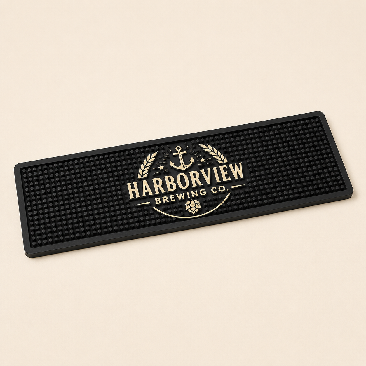 Custom rubber bar runner mat with logo