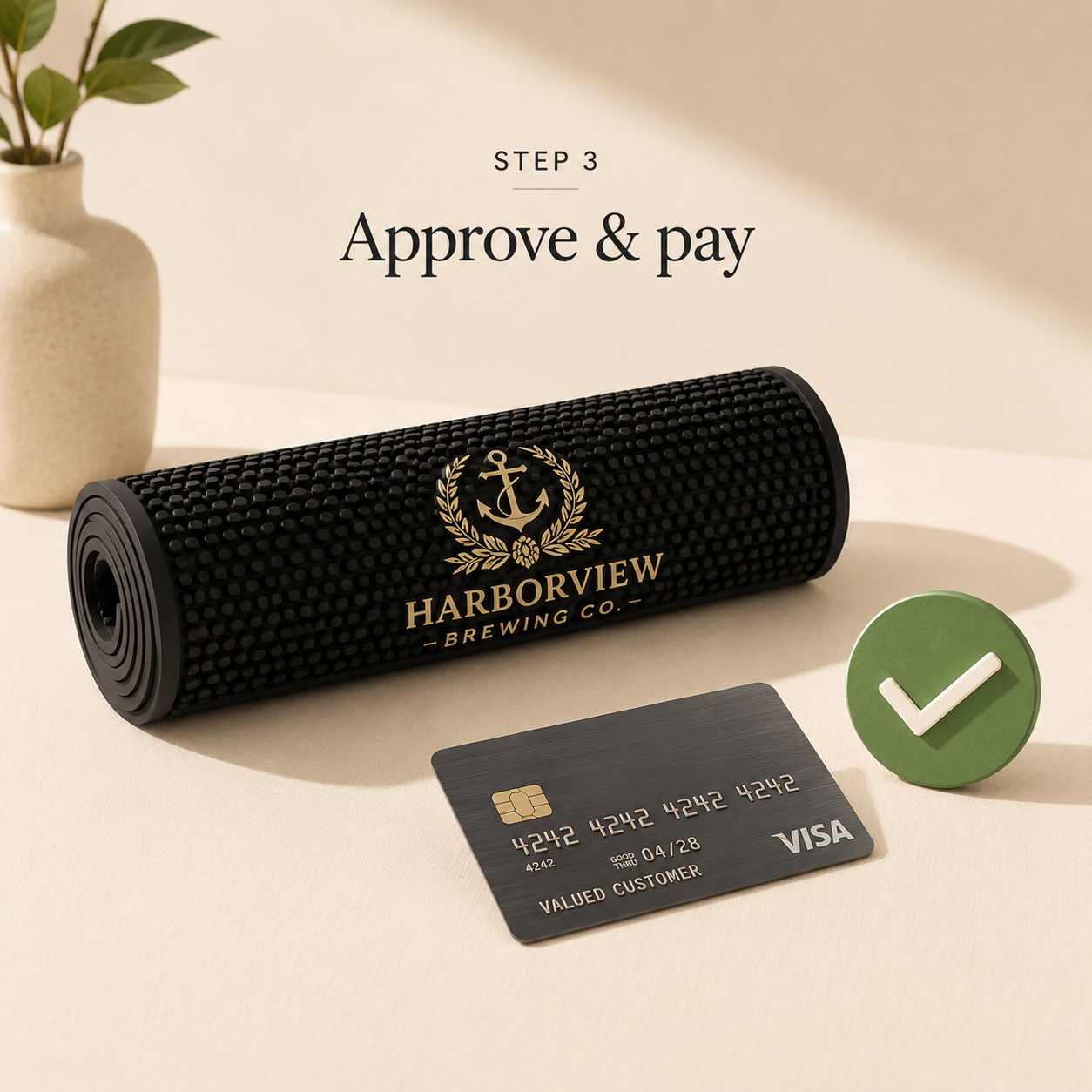Approve + pay