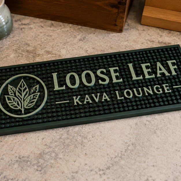 Custom bar rail mats — customer photo